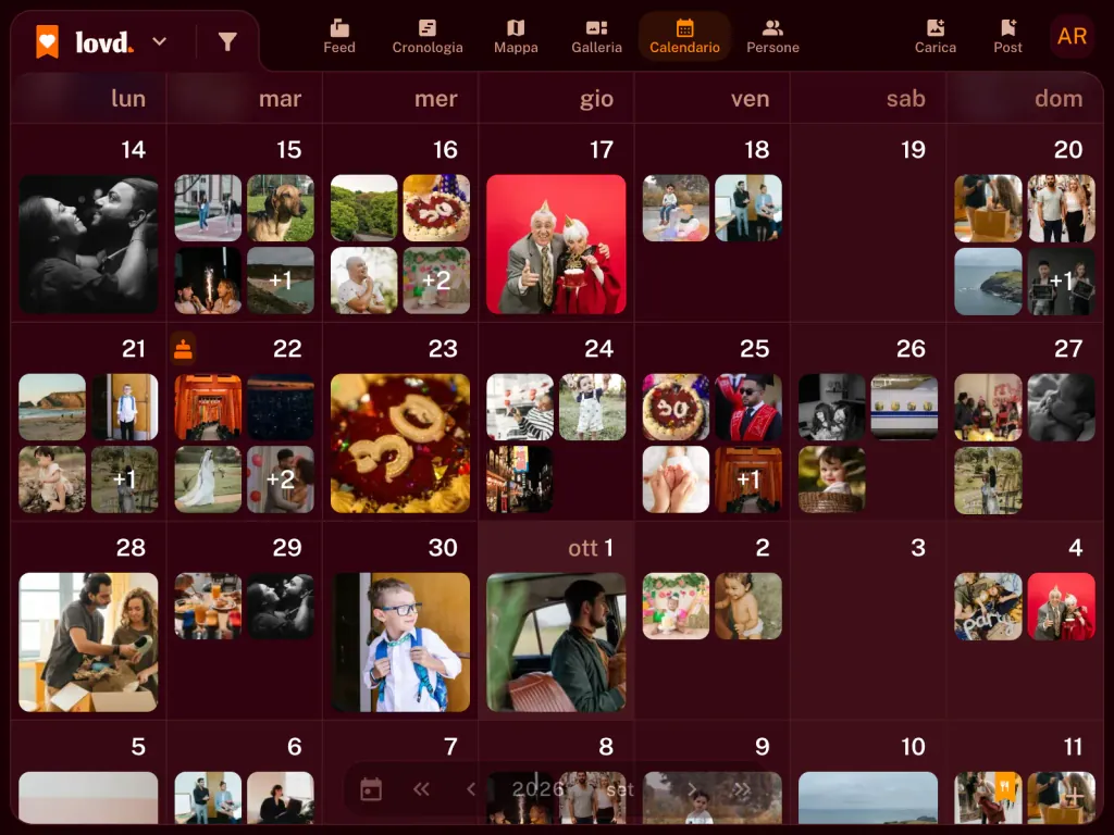 Il calendario di Lovd a settembre: foto quasi ogni giorno, dalle torte di compleanno a una passeggiata sulle scogliere, e un compleanno segnato il 22.