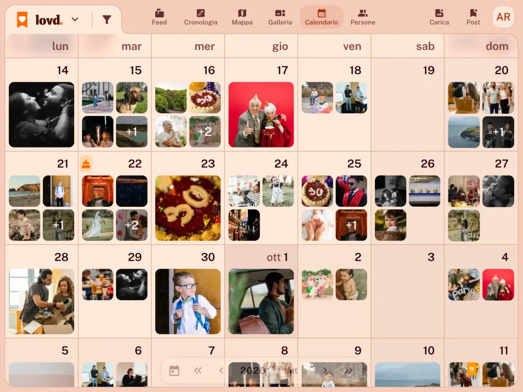 Il calendario di Lovd a settembre: foto quasi ogni giorno, dalle torte di compleanno a una passeggiata sulle scogliere, e un compleanno segnato il 22.